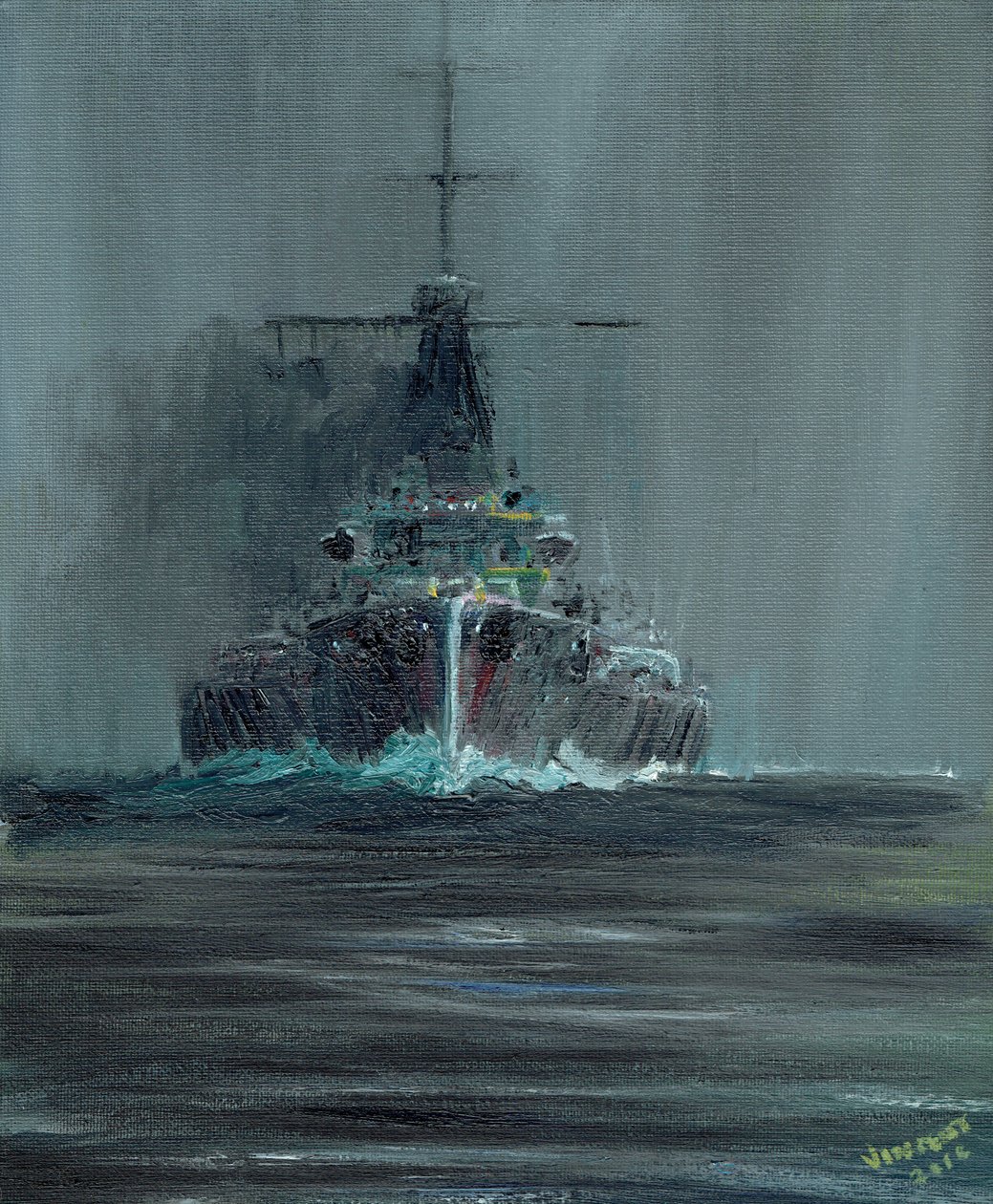 Dreadnought 1907, 2016, (olje på lerretstavle) av Vincent Alexander Booth