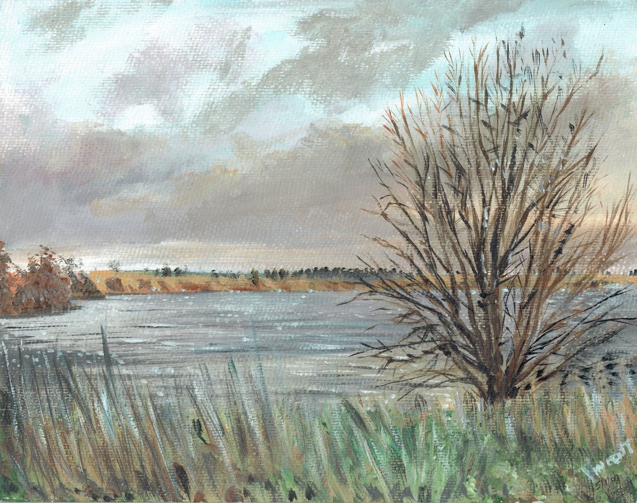 Fannyside Loch, 2009, (akryl på lerretstavle) av Vincent Alexander Booth