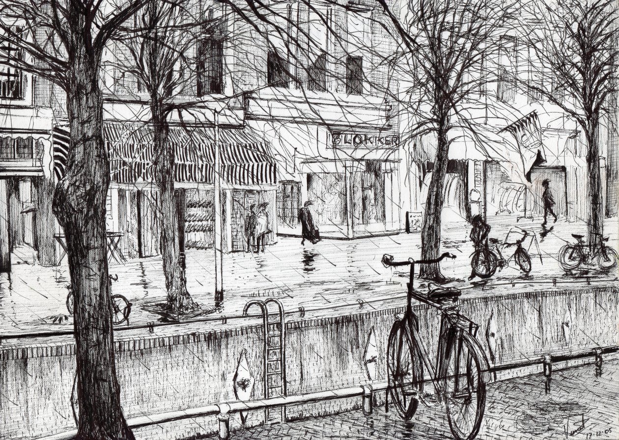 Harlingen Holland, 2005, (blekk på papir) av Vincent Alexander Booth