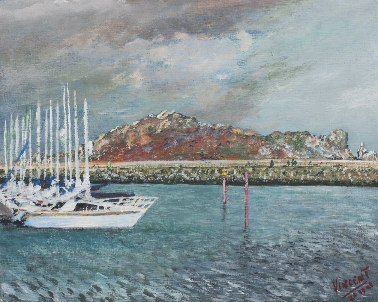 Howth, Irland, 2001, (akryl på lerretstavle) av Vincent Alexander Booth