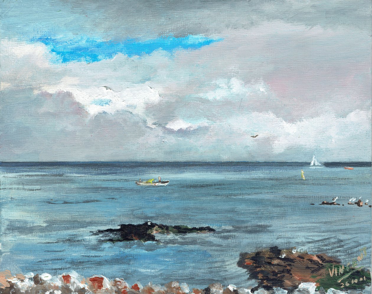 Howth Ireland, 2001, (akryl på lerretstavle) av Vincent Alexander Booth