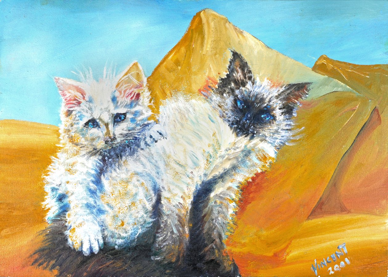 Kattunger Monty og Baby, 2001 av Vincent Alexander Booth