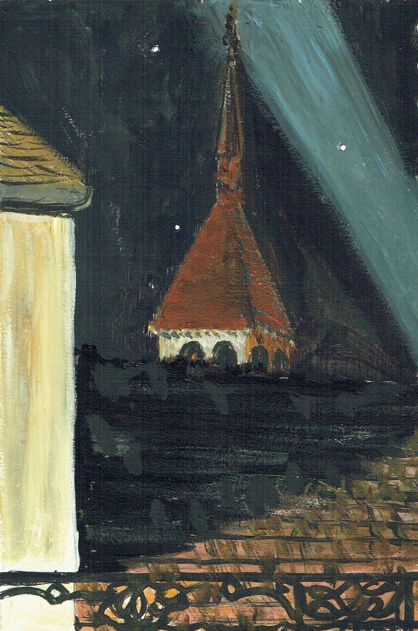 Laignes Frankrike takutsikt om natten, 2006 av Vincent Alexander Booth