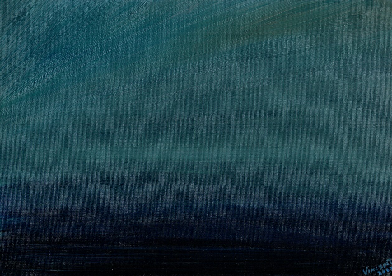 Ocean Twilight, 2017, (olje på lerretstavle) av Vincent Alexander Booth