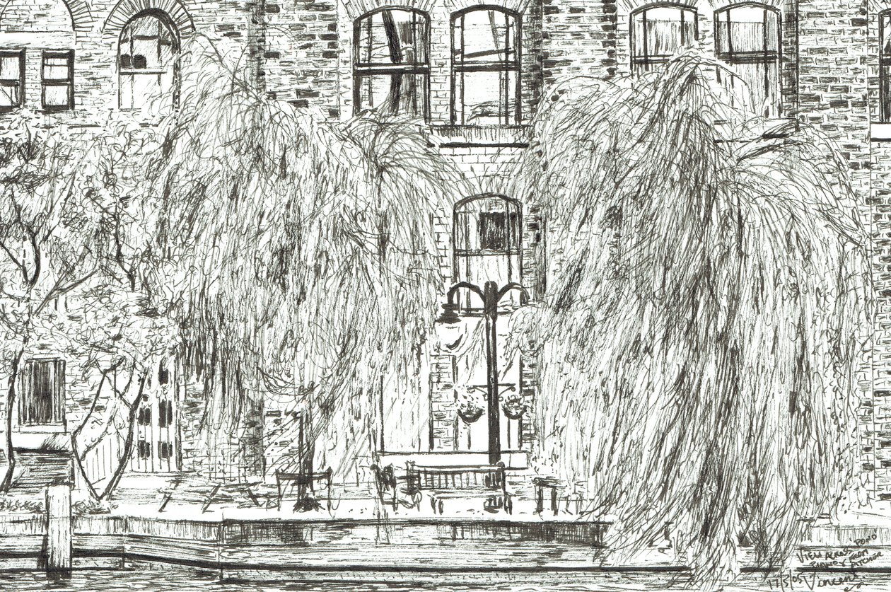 Pitcher and Piano Manchester, 2005, (blekk på papir) av Vincent Alexander Booth