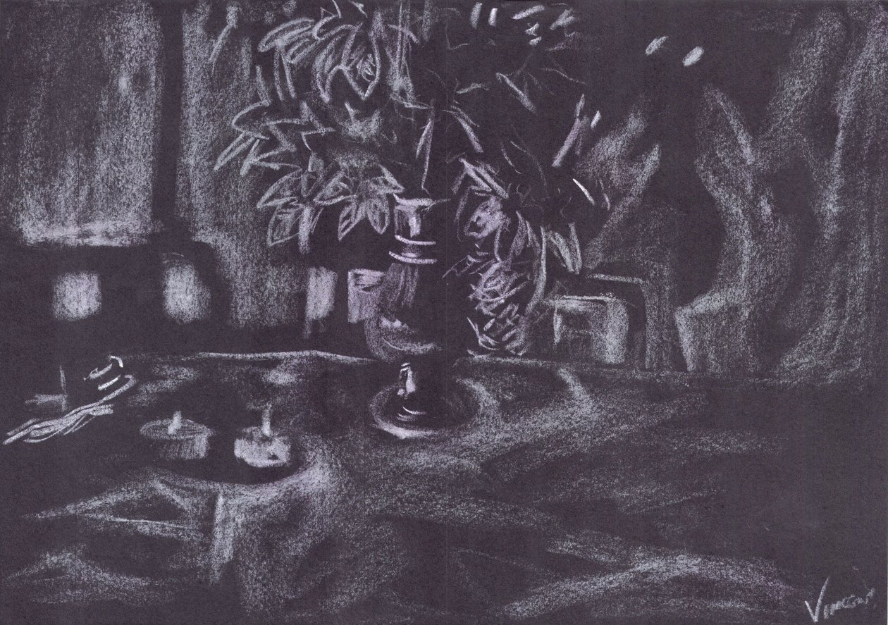 Plant i rommet ved levende lys av Vincent Alexander Booth