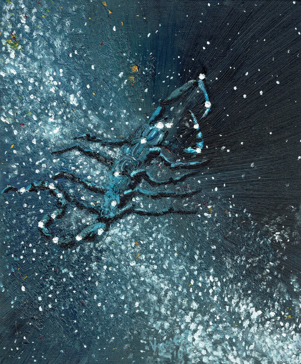 Stjernetegn Scorpio, 2016, (olje på lerretstavle) av Vincent Alexander Booth