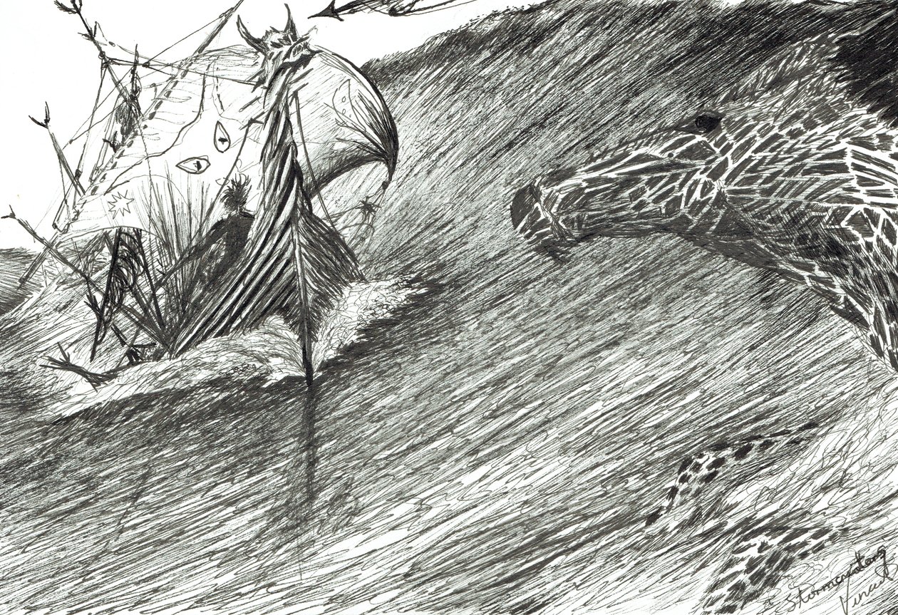 Storm Creators Atlantic, 2012, (blekk på papir) av Vincent Alexander Booth