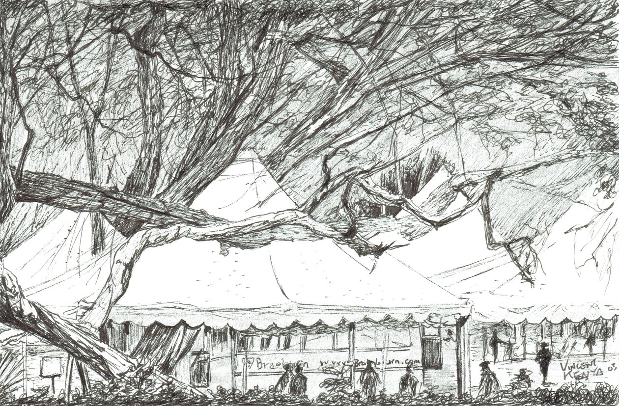 Bryllupstelt ved Lake Nawesha Kenya, 2003 av Vincent Alexander Booth