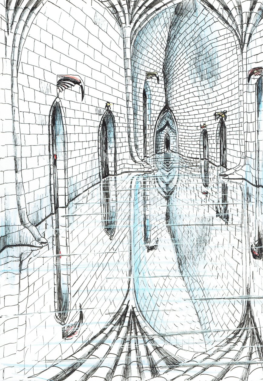side 13, The Castle in the Forest of Findhorn, 2006, (blekk på papir) av Vincent Alexander Booth