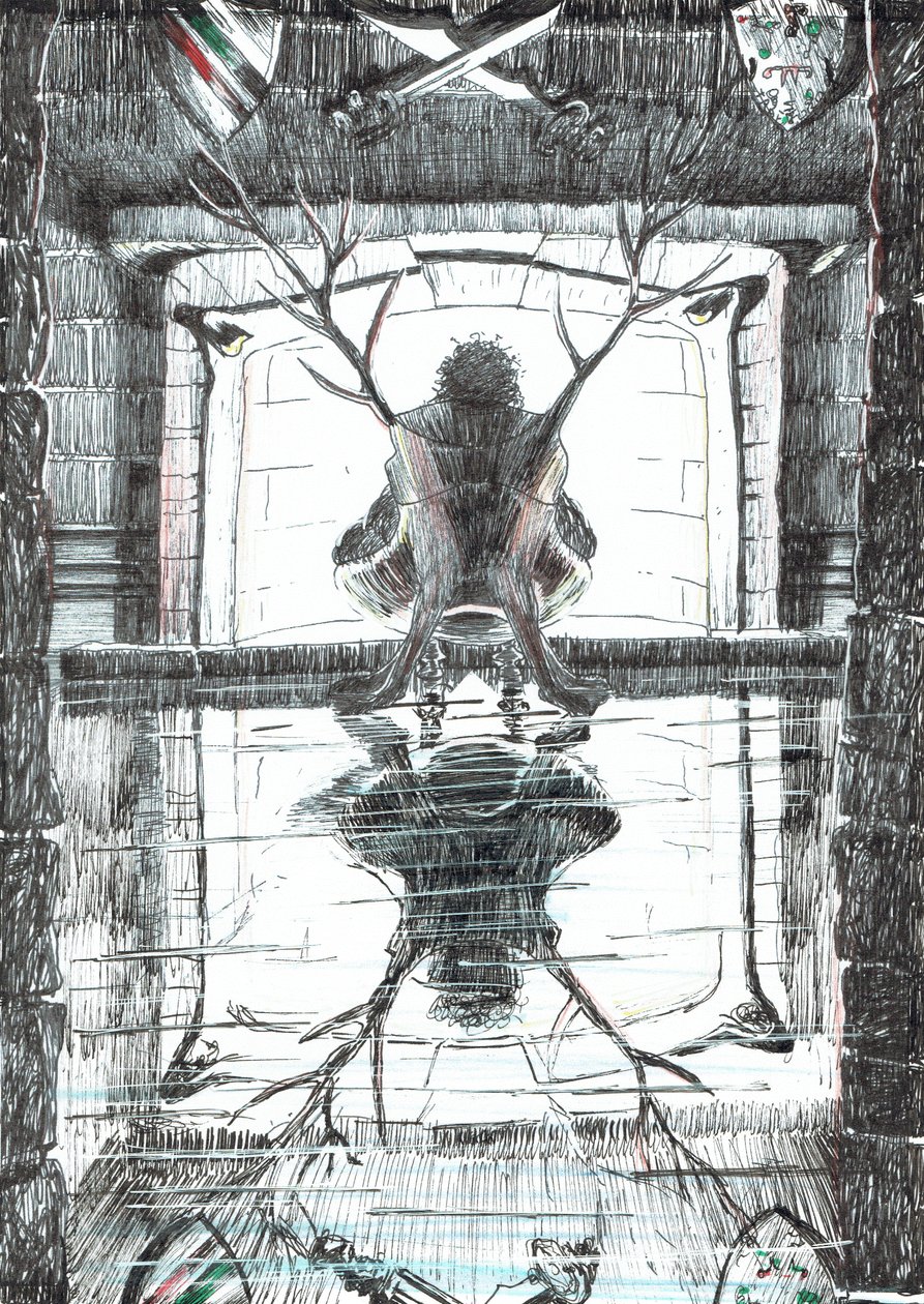 side 15, The Castle in the Forest of Findhorn, 2006, (blekk på papir) av Vincent Alexander Booth