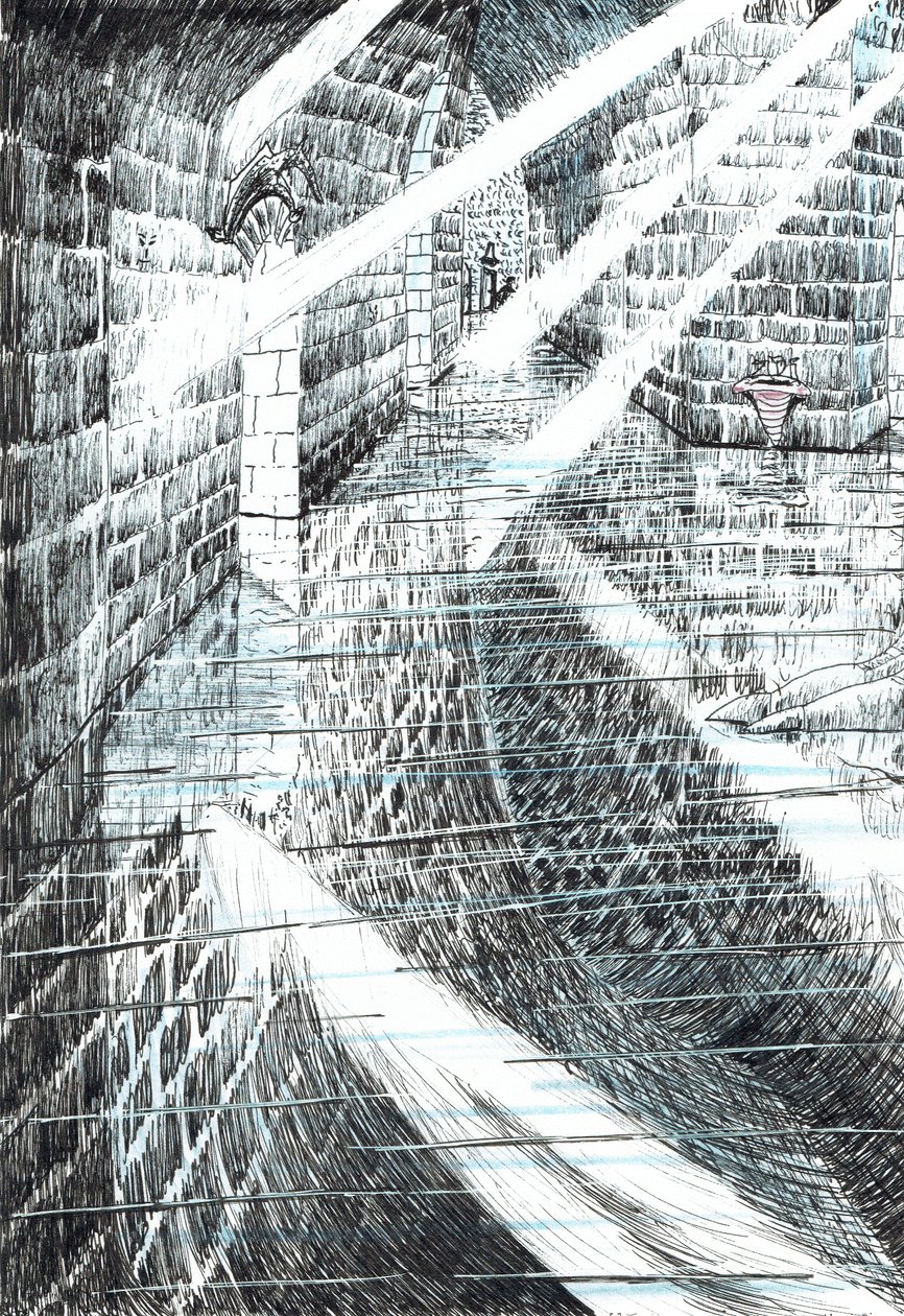 side 25, The Castle in the Forest of Findhorn, 2006, (blekk på papir) av Vincent Alexander Booth