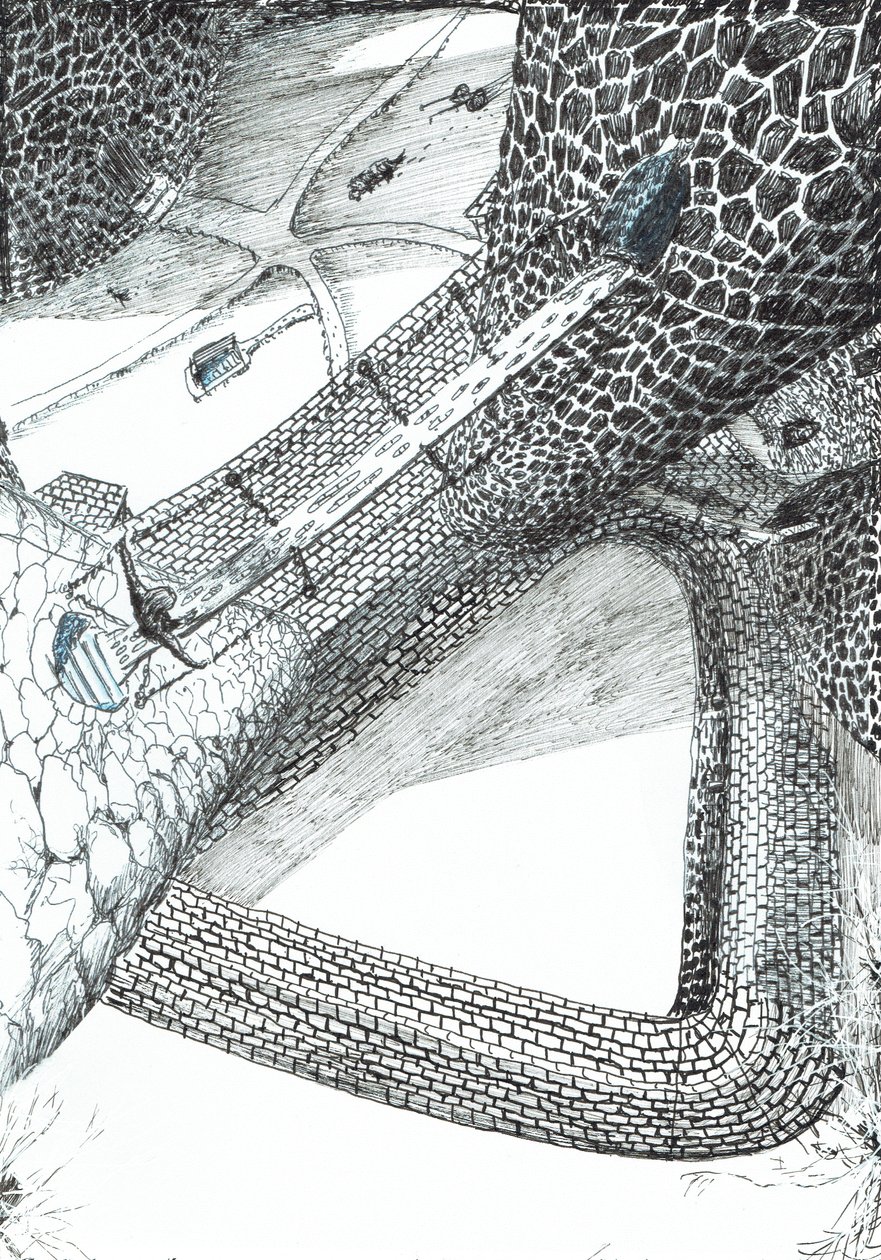 side 31, The Castle in the Forest of Findhorn, 2006, (blekk på papir) av Vincent Alexander Booth
