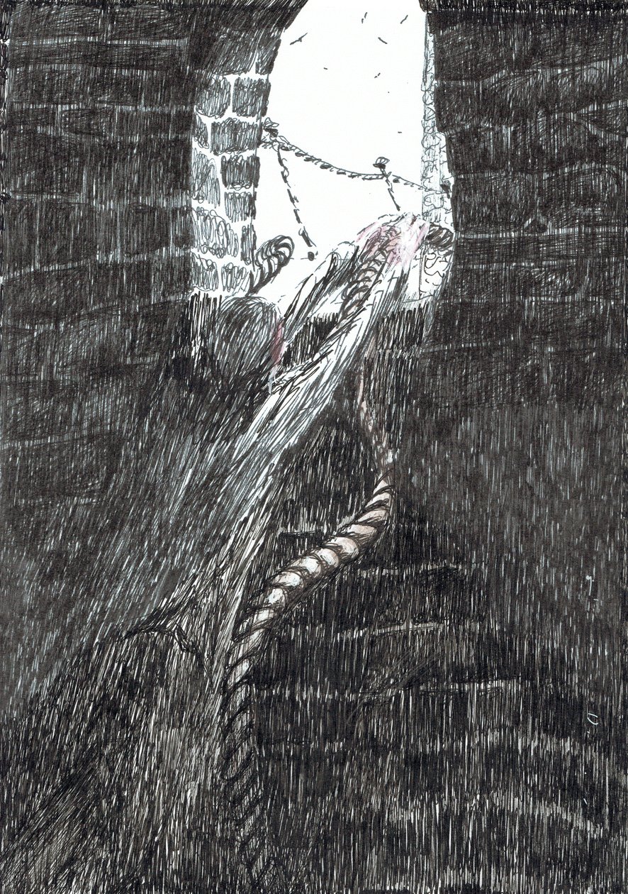 side 33, The Castle in the Forest of Findhorn, 2006, (blekk på papir) av Vincent Alexander Booth