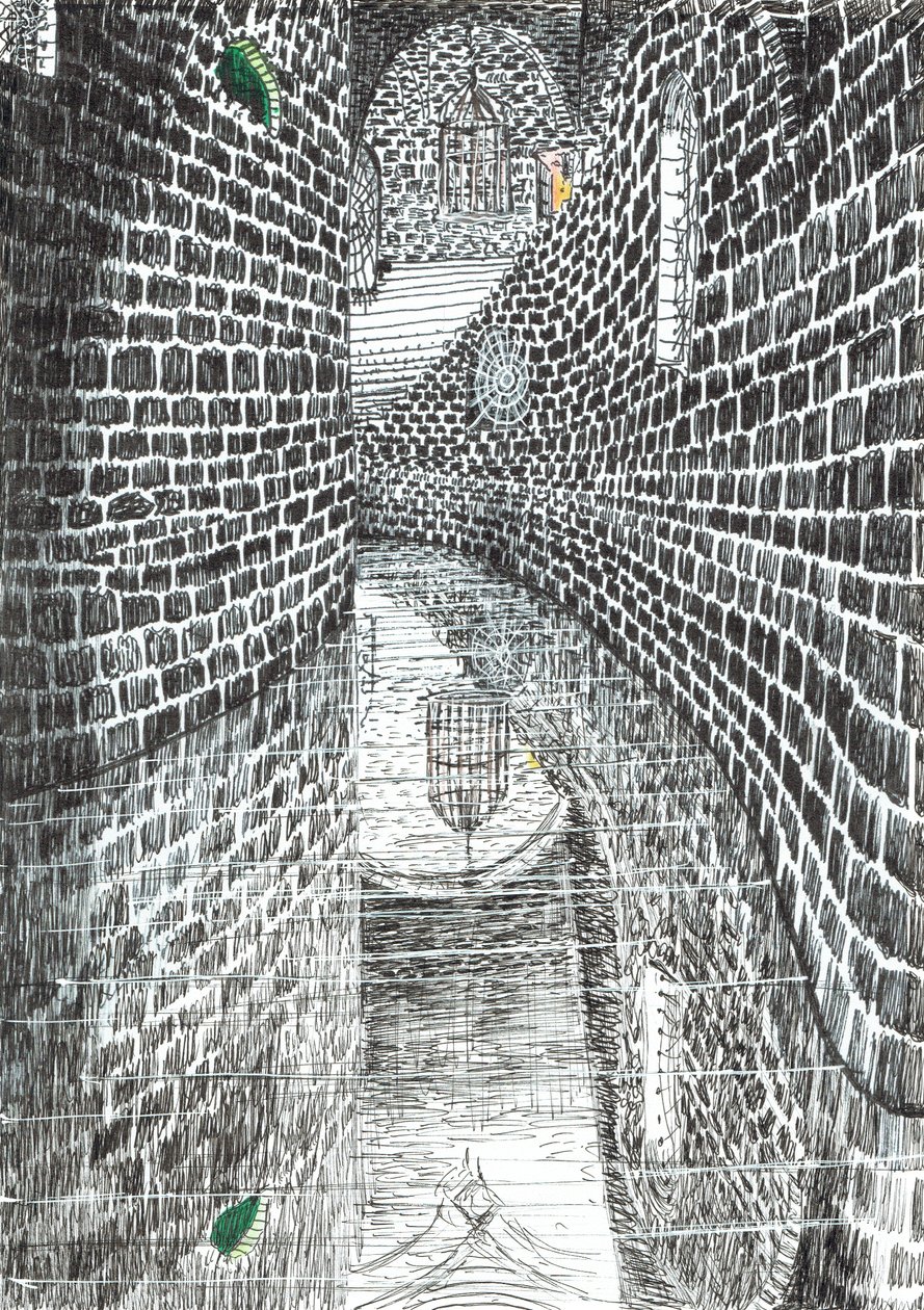 side 35, The Castle in the Forest of Findhorn, 2006, (blekk på papir) av Vincent Alexander Booth