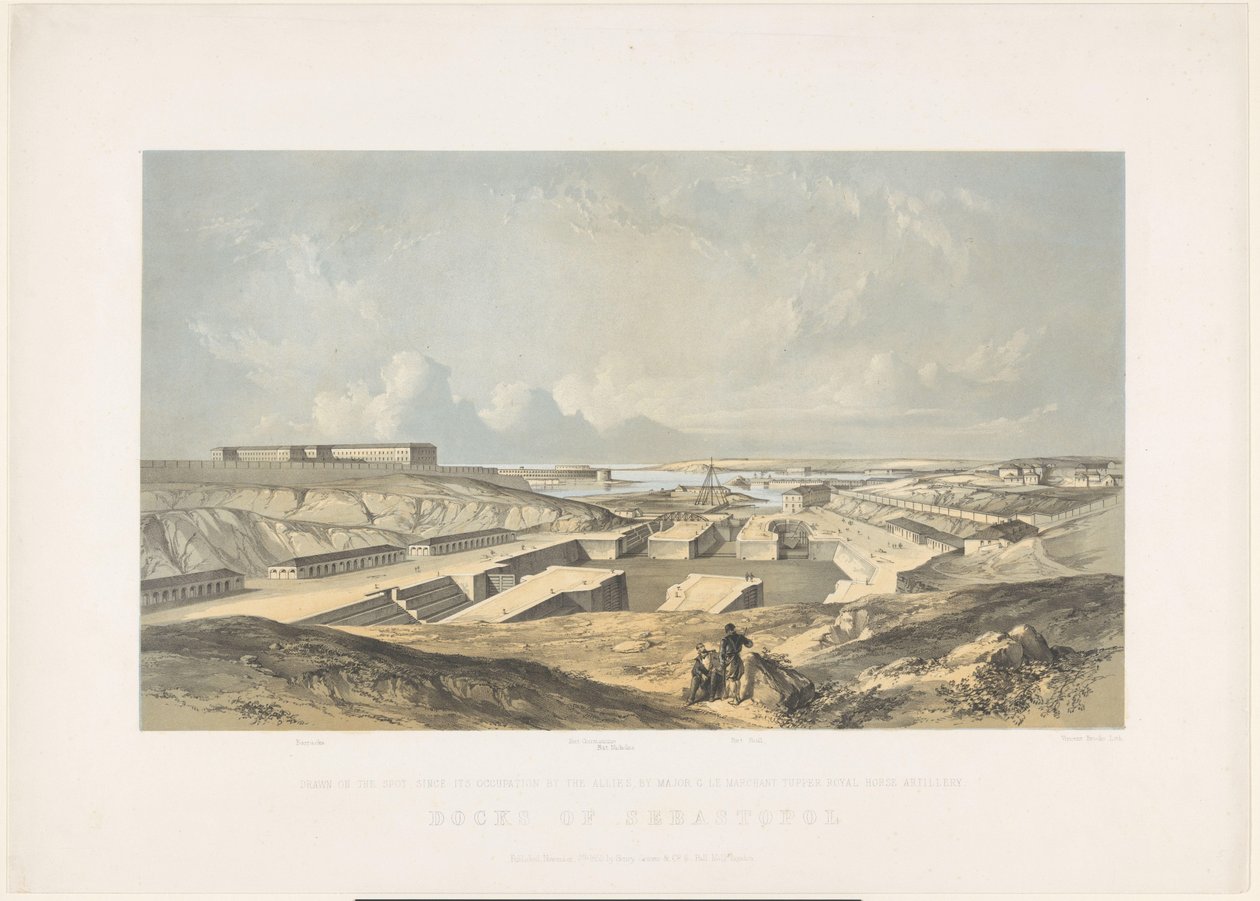 De Haven van Sebastopol, 1855 Docks of Sebastopol (tittel på objekt) av Vincent Brooks
