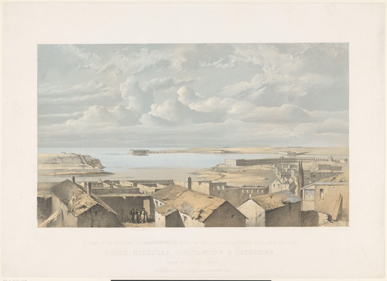 Nicholas, Constantine og Catherine festninger på Krim, 1855 Forts, Nicholas, Constantine & Catherine (tittel på objekt) av Vincent Brooks