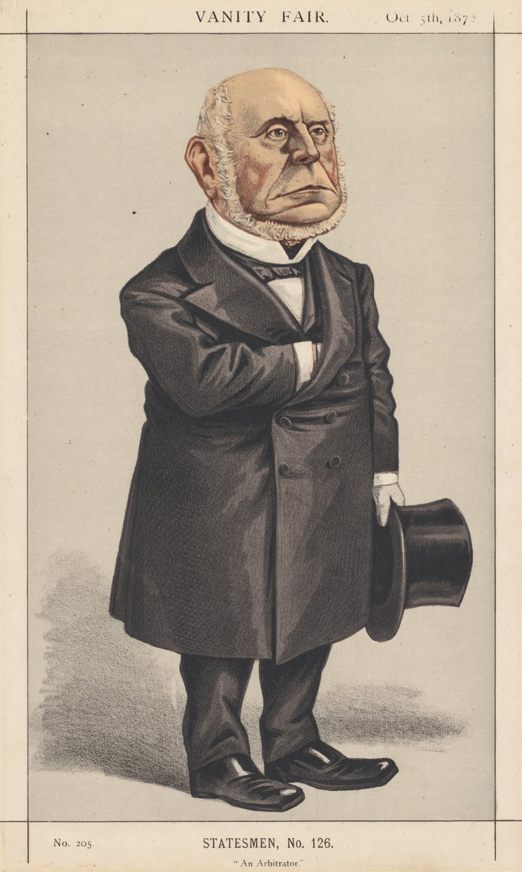 Vanity Fair: Statesman, No. 126 An Arbitrator, 1872. av Vincent Brooks Day and Son