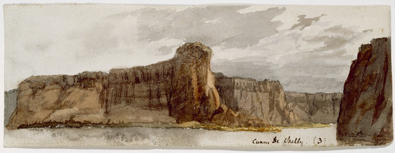 Canyon de Chelly nr. 3 (Canyon de Chelly, ArizonaCarsons Needle500 fot), 1869-1871 (akvarell) av Vincent Colyer