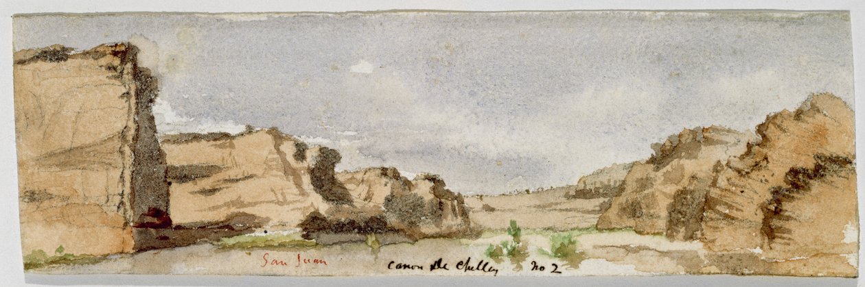 San Juan canyon Dec Fair Use nr. 2 (canyon Dec Fair Use, Arizona), 1869-1871 (akvarell) av Vincent Colyer