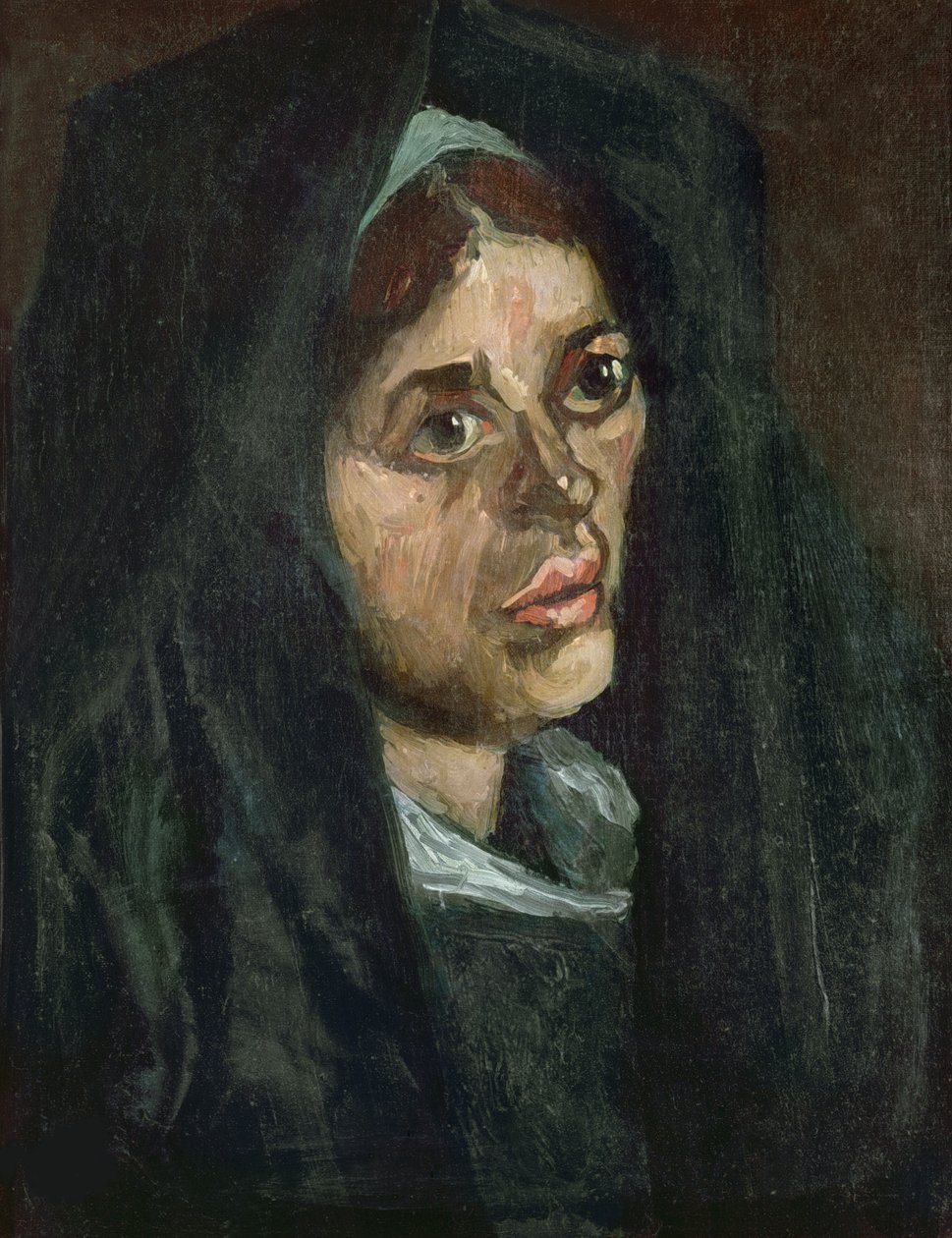 Leder for en bondekvinne i et grønt sjal, 1885. av Vincent van Gogh