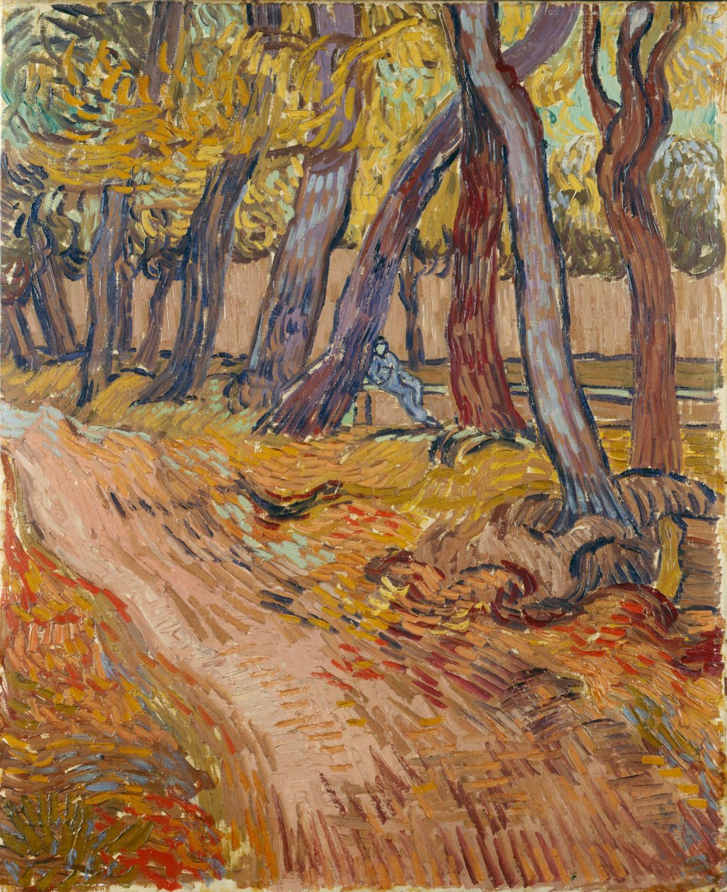 Sti i hagen ved asylet i Saint-Rémy, 1889. av Vincent van Gogh
