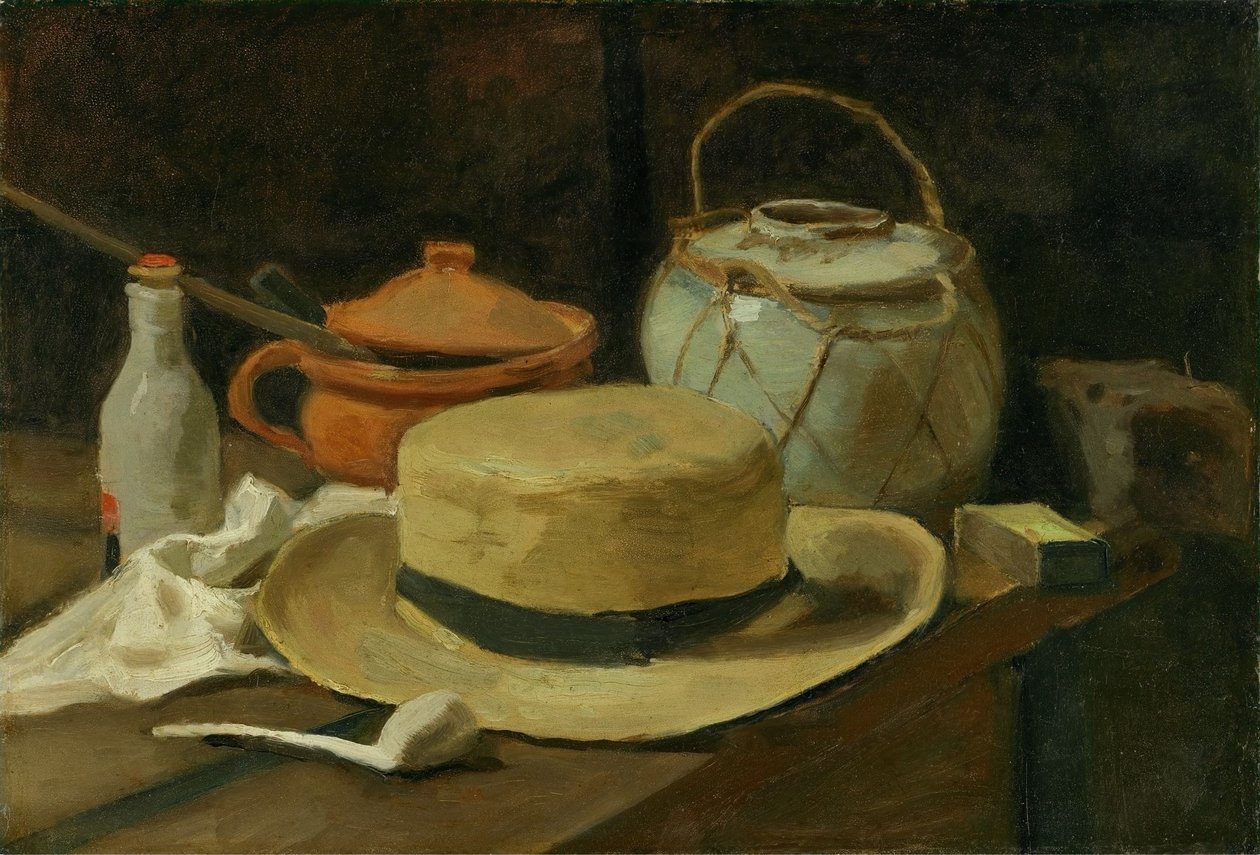 Stilleben med gul stråhatt, 1881 eller 1885. av Vincent van Gogh