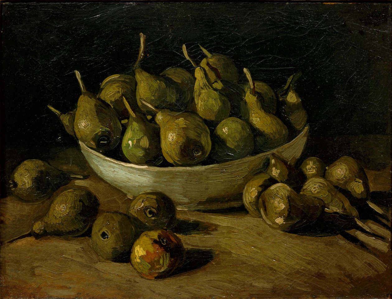 Stilleben med en jordskål og pærer, 1885. av Vincent van Gogh