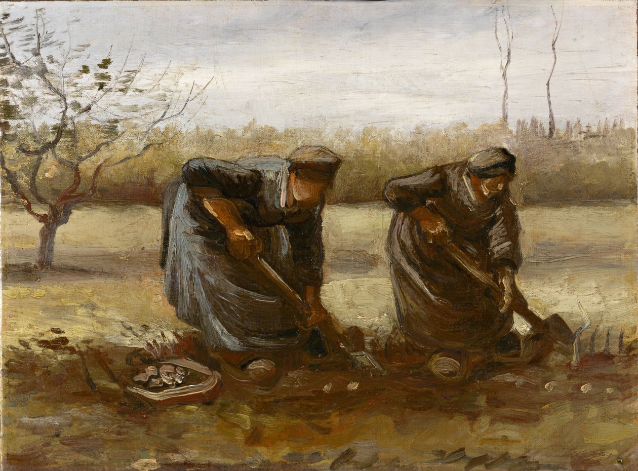 To bondekvinner graver poteter, 1885. av Vincent van Gogh