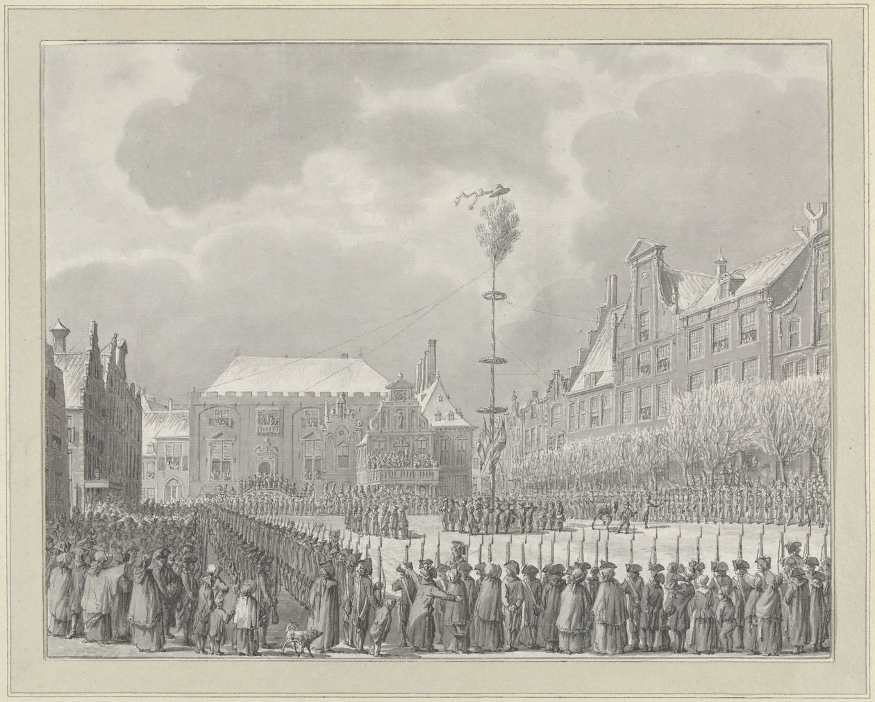 Avskaffelse av Stadtholdership på Grote Markt i Haarlem, 1795 av Vincent Jansz. van der Vinne