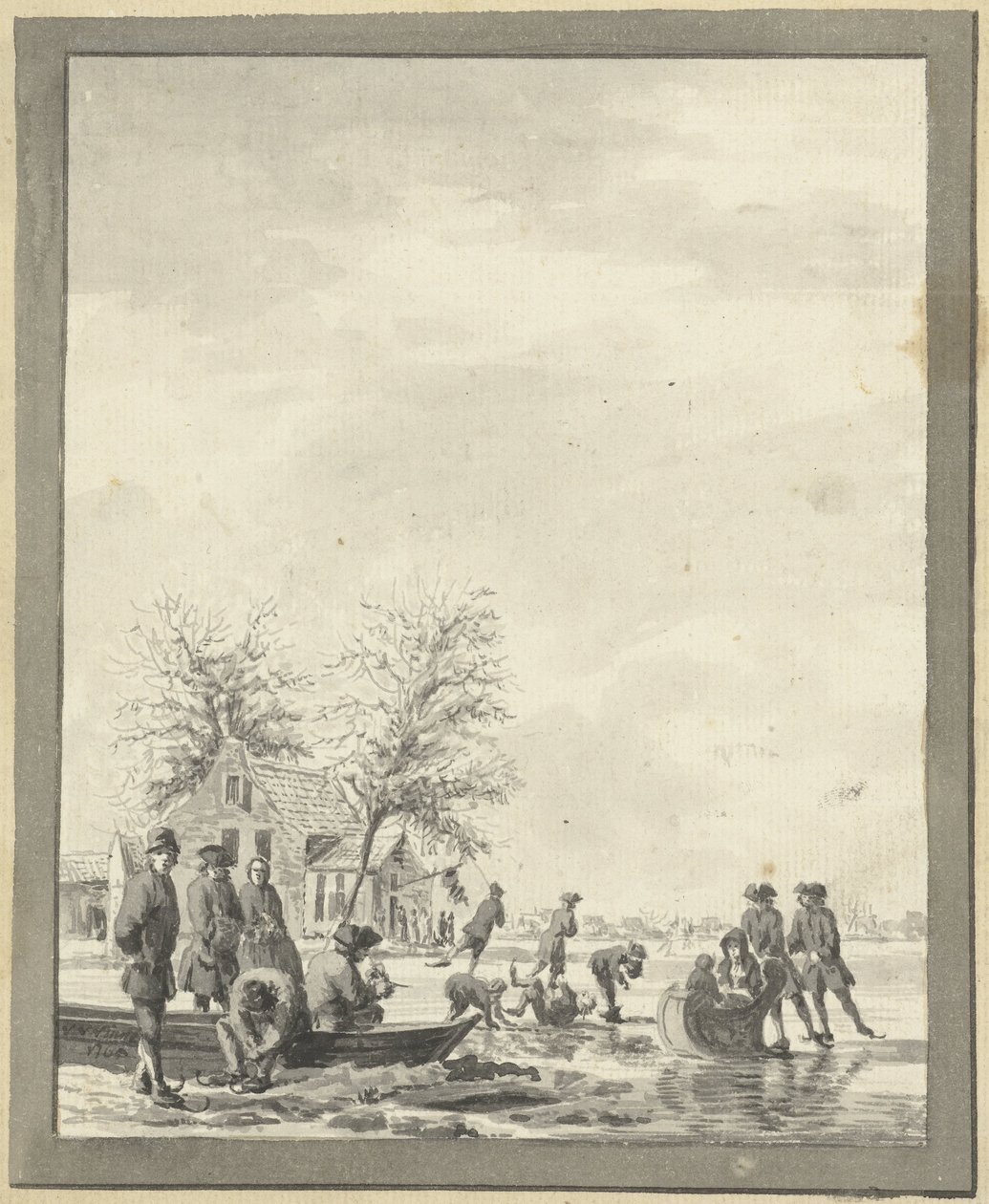 Isunderholdning på Buiten Spaarne nær Haarlem ved Herberg av Vincent Jansz. van der Vinne