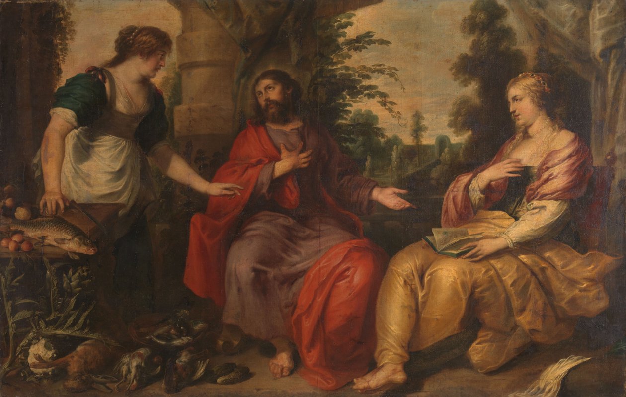 Kristus med Marta og Maria, ca. 1630–1634 (olje på lerret) av Vincent Malo
