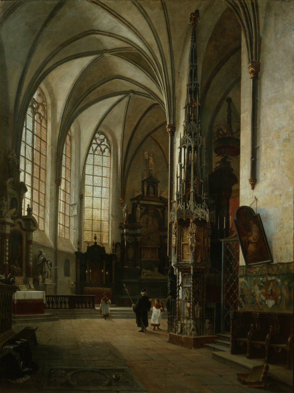 Interiør av St Lambertus kirke av Vincent Stoltenberg Lerche