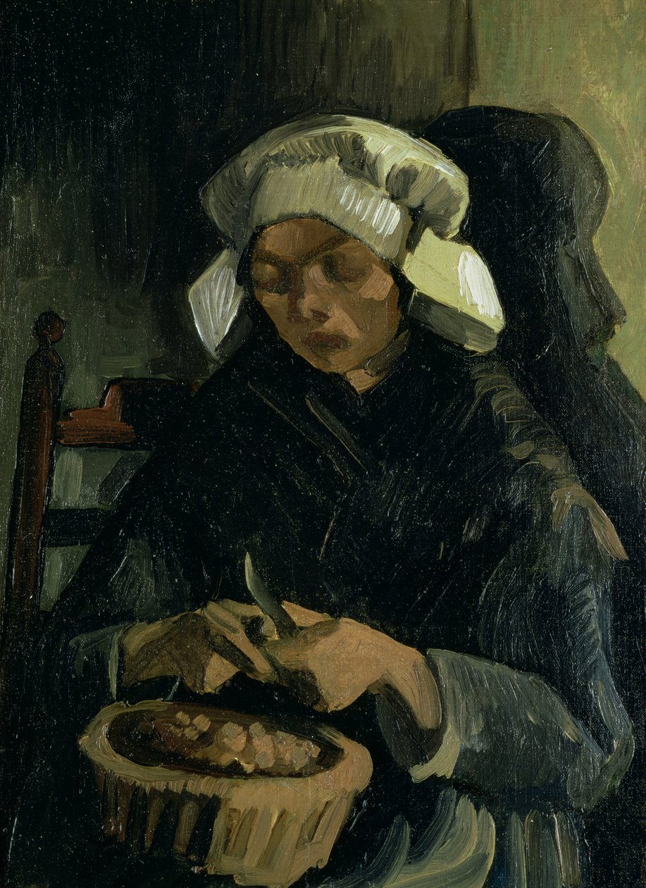 En bonde fra Neunen som skreller poteter, 1885 av Vincent van Gogh