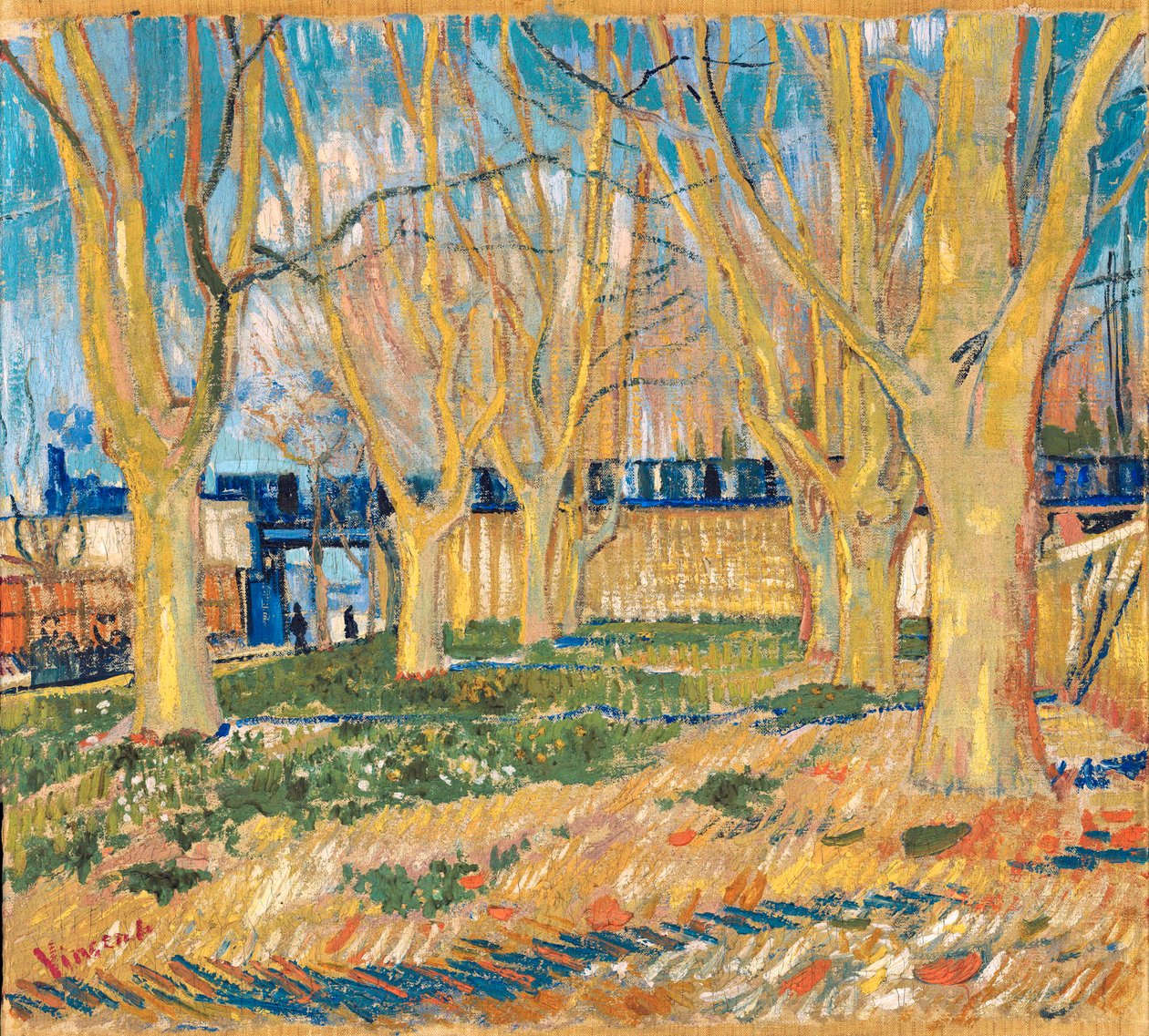 "Avenue of Plate Trees near Arles Station" (Avenue of Plate Trees near Arles Station) Maleri av Vincent van Gogh (1853-1890) 1888 Paris, Rodin Museum av Vincent van Gogh