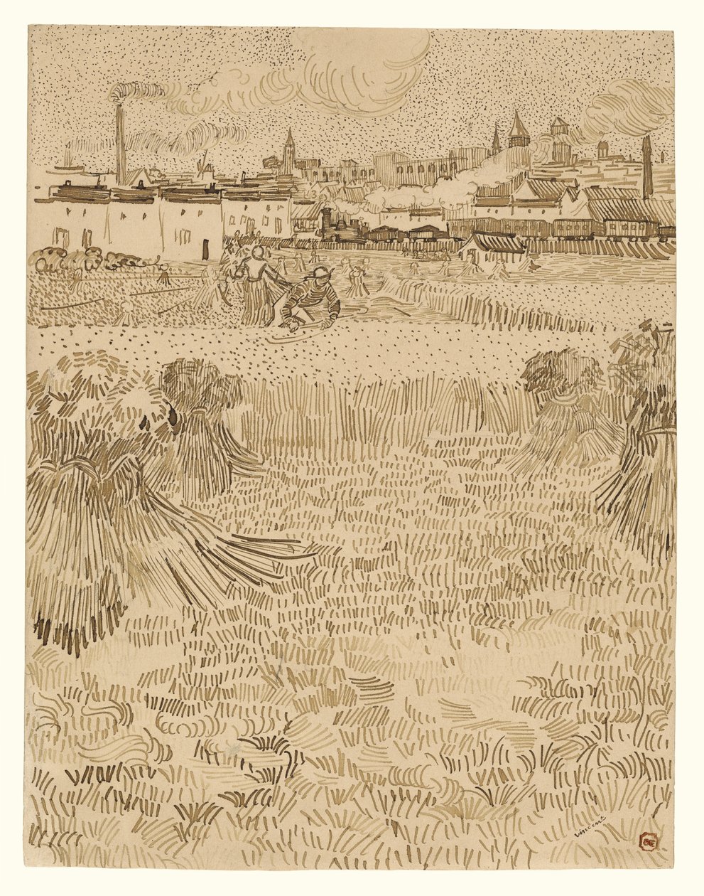Arles: utsikt fra hveteåkrene av Vincent van Gogh