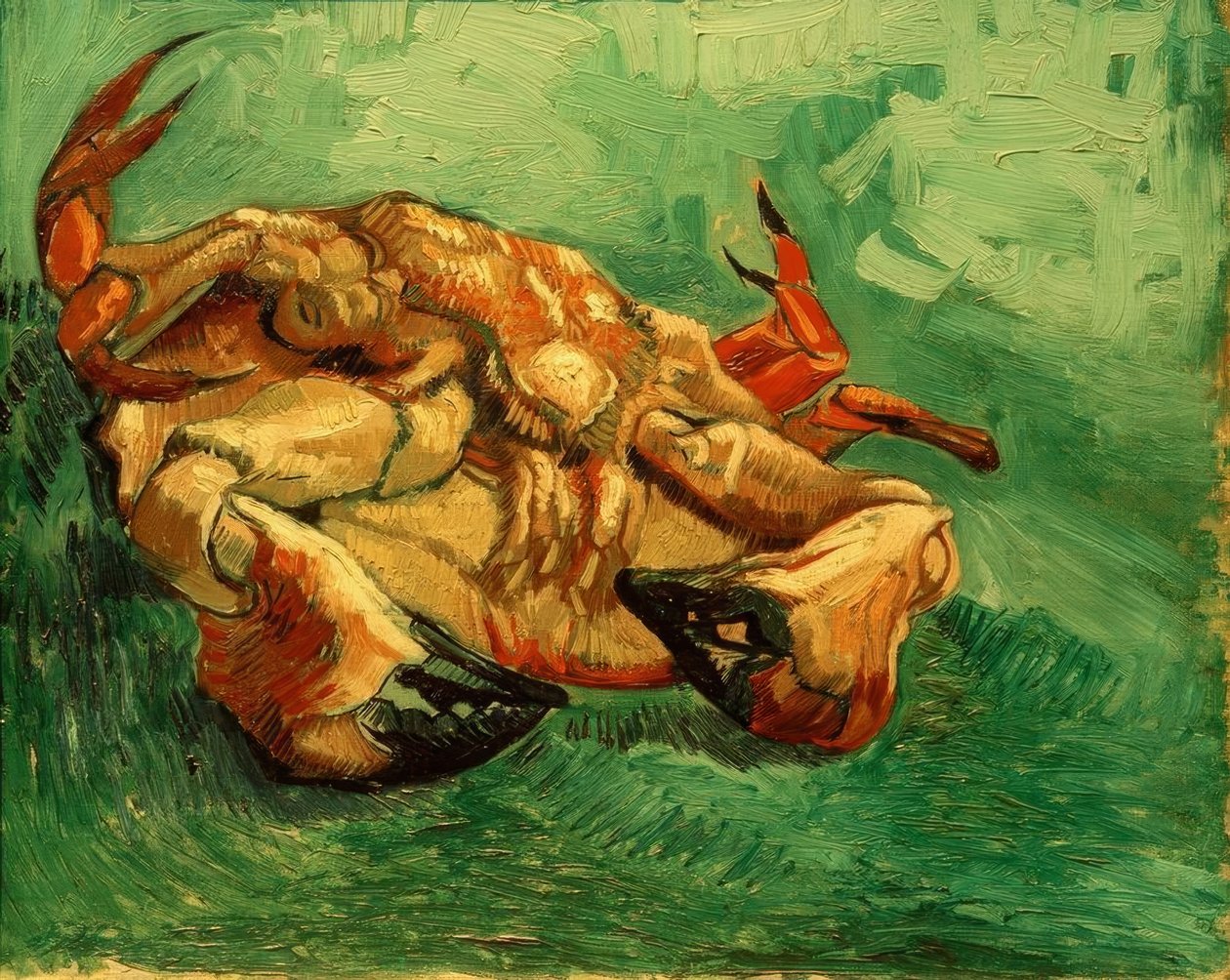 Kreft liggende på ryggen av Vincent van Gogh