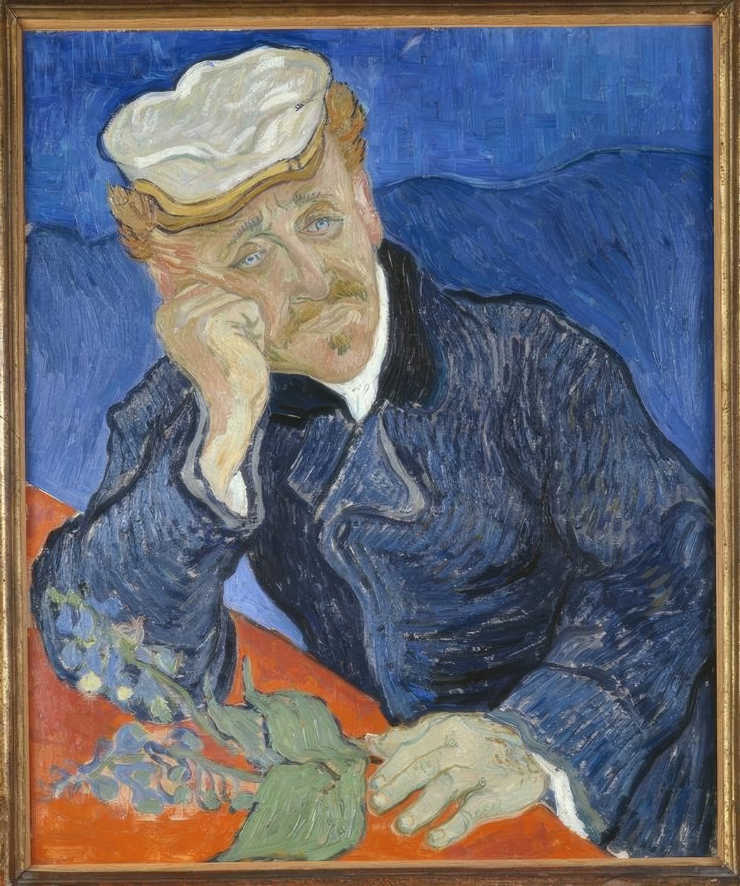 Portrett av doktor Gachet med en fingerbøl gren av Vincent van Gogh