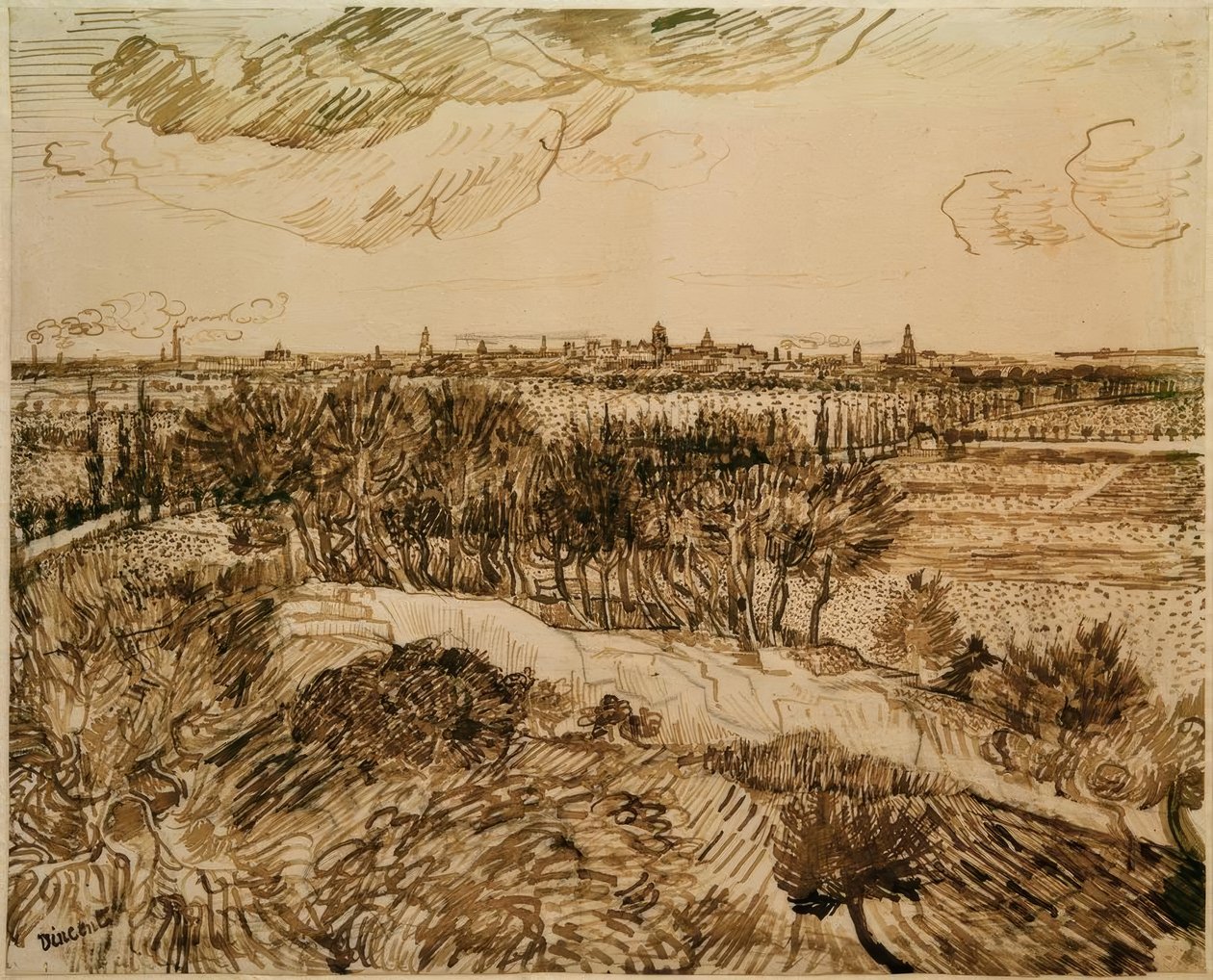 Utsikt over Arles fra Montmajour av Vincent van Gogh