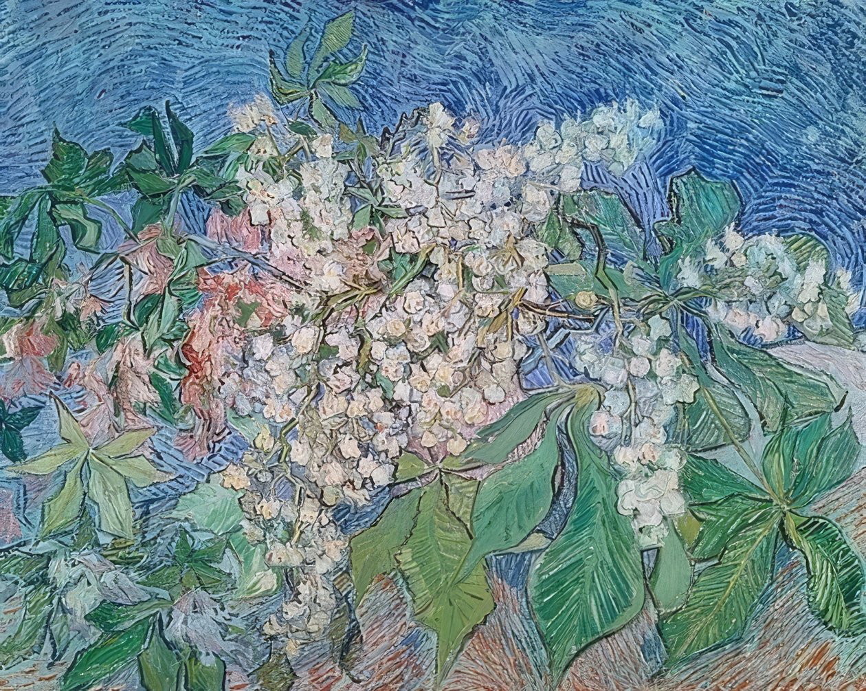 Blomstrende kastanjegrener. 1890 av Vincent van Gogh