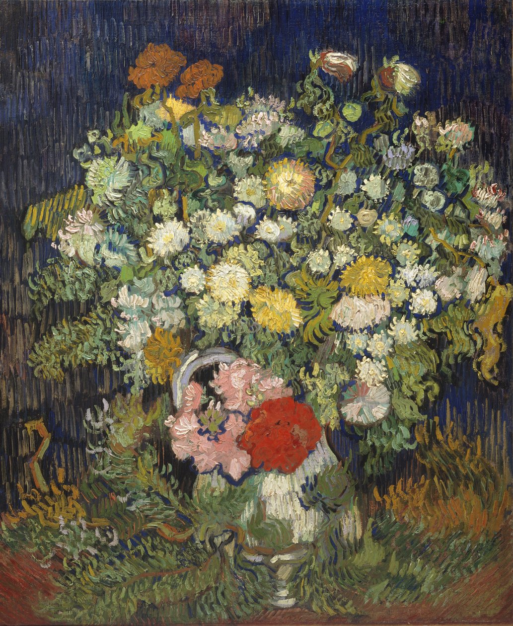 Bukett med blomster i en vase, 1890. av Vincent van Gogh