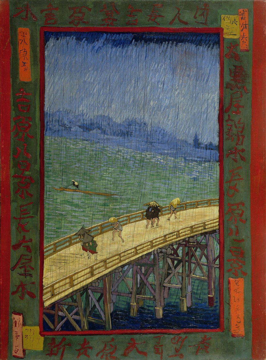 Bro i regnet (etter Hiroshige) av Vincent van Gogh