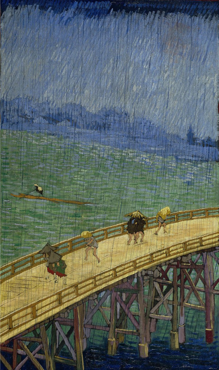 Bro i regnet (etter Hiroshige) av Vincent van Gogh
