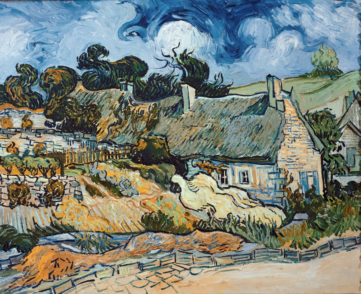 Chaumes de Cordeville til Auvers-Sur-Oise (olje på lerret av Vincent van Gogh
