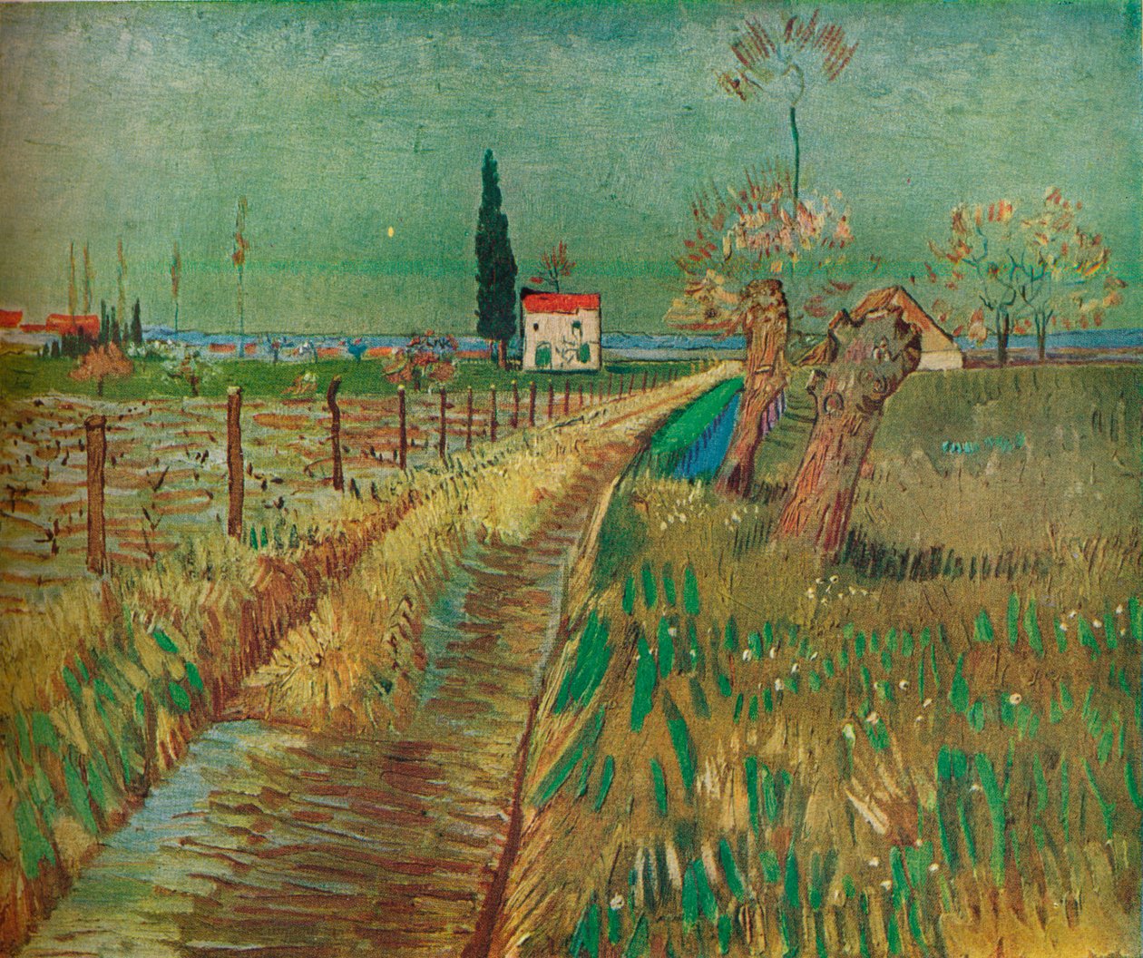 Cottage Among Fields, c1890 av Vincent van Gogh
