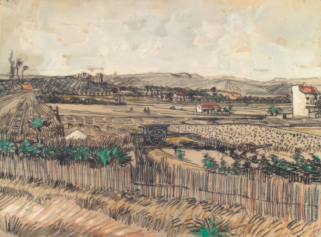 Den blå vogna av Vincent van Gogh