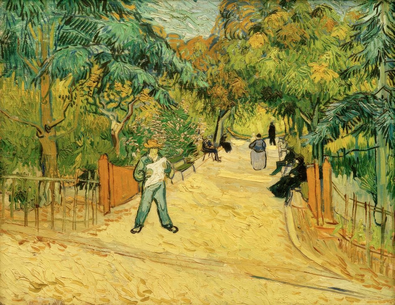 Inngang til parken i Arles med turgåere av Vincent van Gogh