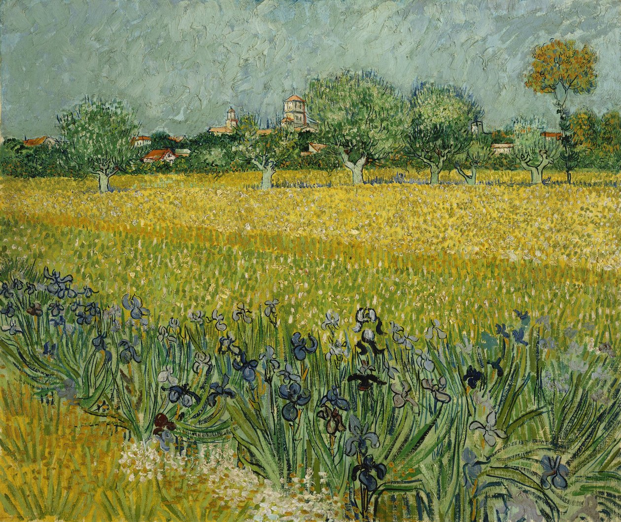 Åker med blomster nær Arles av Vincent van Gogh