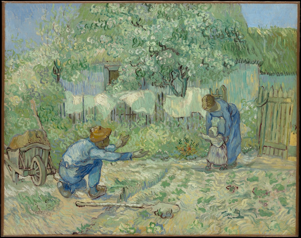 De første skrittene, etter Millet av Vincent van Gogh
