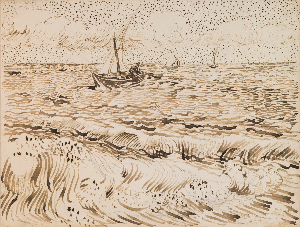 Fiskebåter ved Saintes-Maries-de-la-Mer av Vincent van Gogh